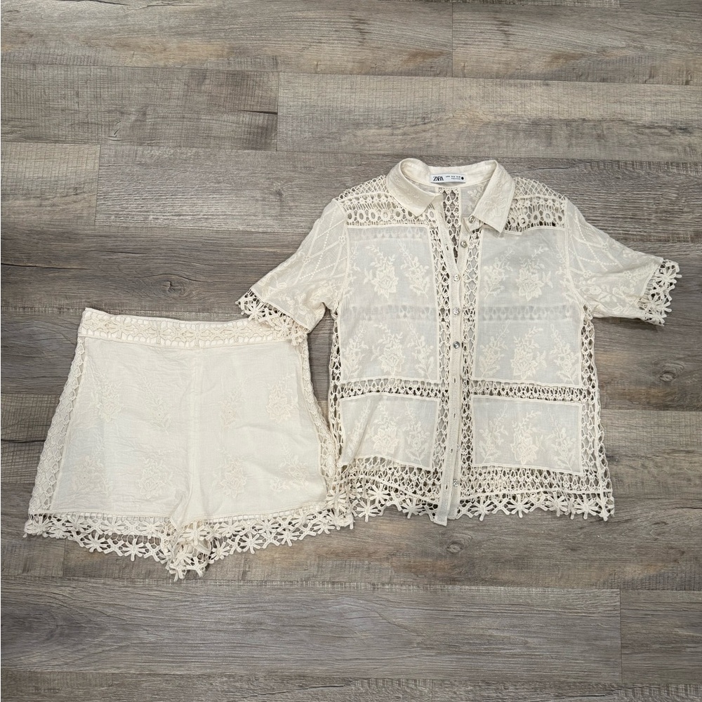 Zara Cream Lace Set